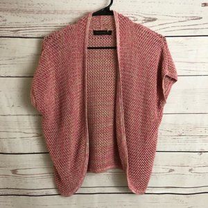 Pink Open Knit Cardigan Sweater